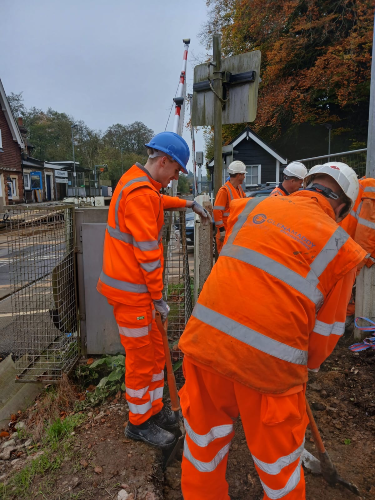 A picture of Thomas on site, in his safety suit