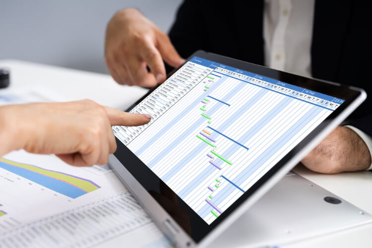 image of a spreadsheet o a digital tablet