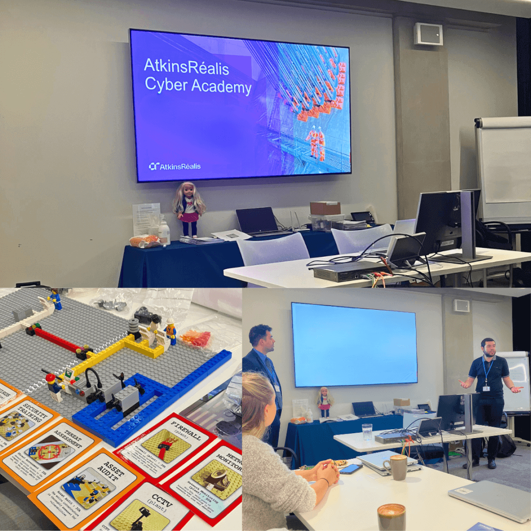 Cybersecurity training session with LEGO and presentations