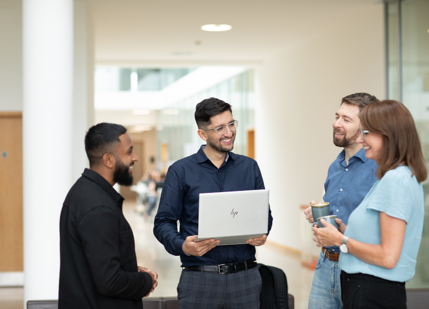 group of people talking to each other