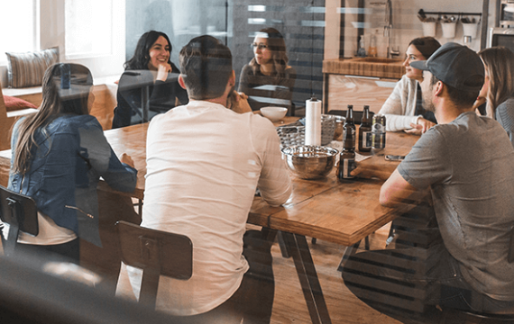 group discussion on table