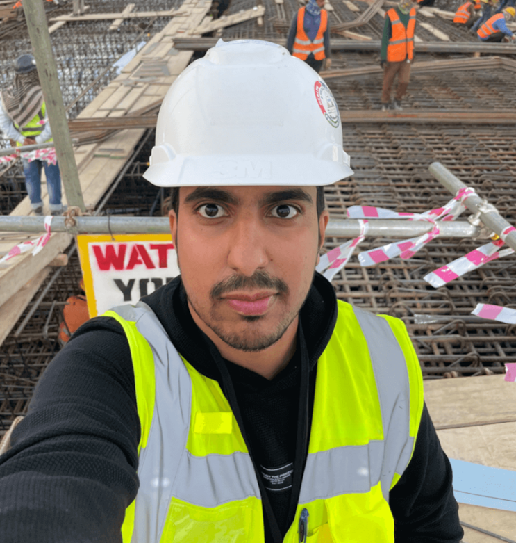 a man on construction site.