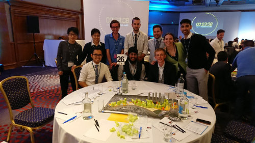 Kiki Fong and group of graduate colleagues at awards dinner