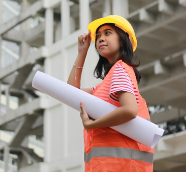 A young lady onsite