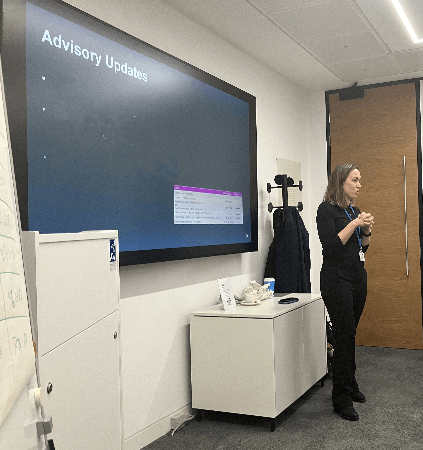 Katie giving a presentation