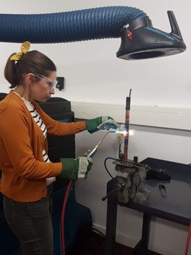 Photo of veronica soldering