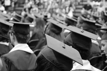 Students attending their graduation ceremony