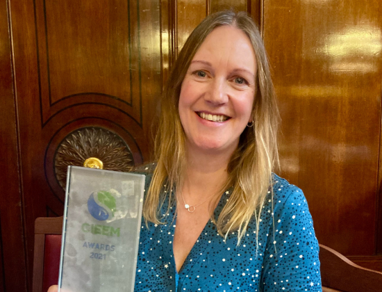 Jo receiving an award