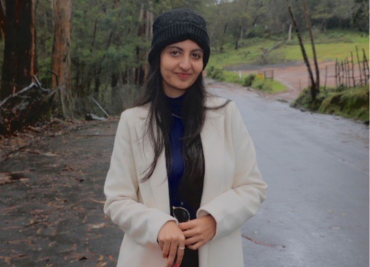 Image of Lubna standing on a road