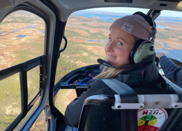 Picture of Marielle in an aircraft