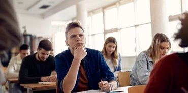 A person focusing