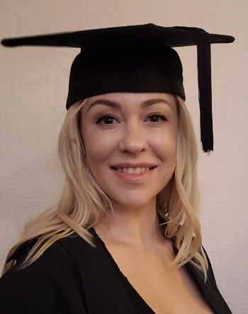 Photo of Katie Blair smiling towards the camera